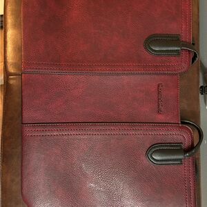 Montana West Red and Brown Leather Messenger Bag